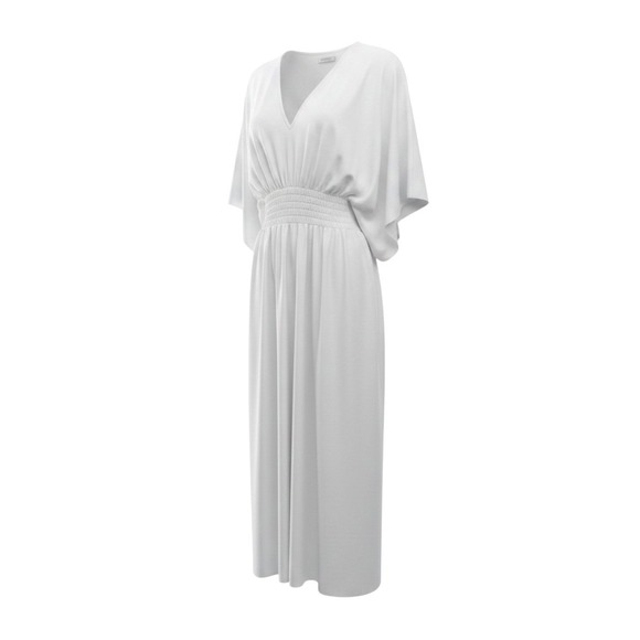 Majestic Filatures Dresses & Skirts - Linen Kaftan Maxi Dress Smocked Waist Max Womens L Resortwear, Beach Ethereal